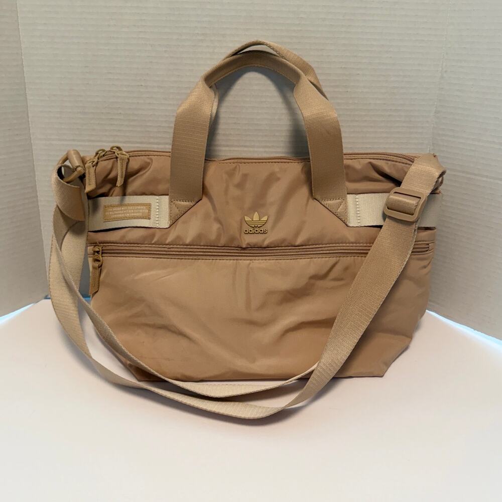 adidas Originals Magic Beige Logo Puffer Shopper Tote Crossbody Shoulder Bag